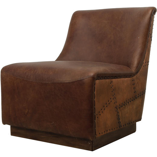 单人位皮沙发客厅简约复古意式极简沙发轻奢头层牛皮小户型 商品图5