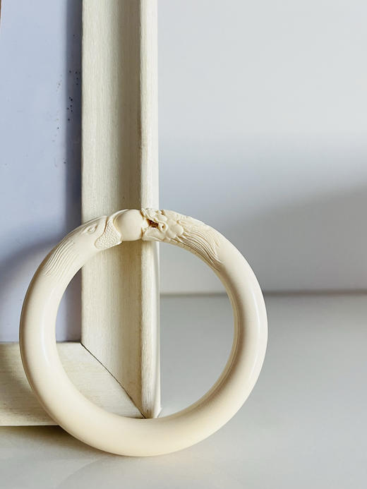 猛犸象牙雕·龙凤圆镯 商品图0