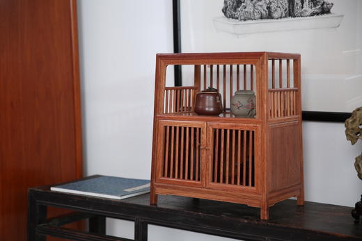 红桥红  家具严选  缅甸花梨(大果紫檀）  【39直棂 小茶水柜】 商品图3