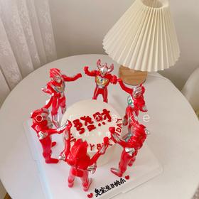 奥特曼祝大家发财蛋糕-低糖处理无添加