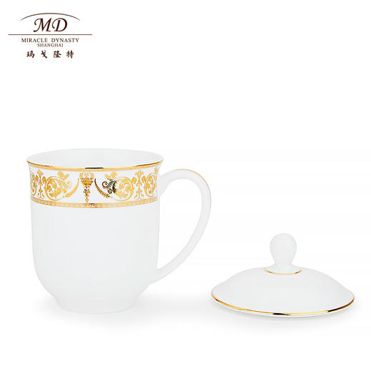 【玛戈隆特】B7F 骨瓷茶杯会议茶杯会务杯 会议室家用旅行办公中国风 礼盒礼品包装黄金瀚宫会务杯 商品图1