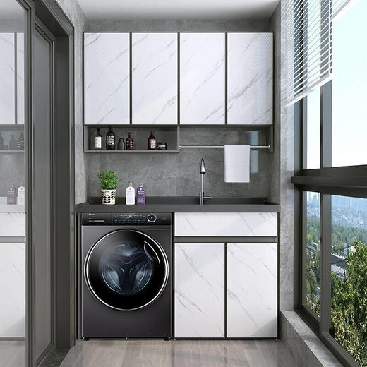 海尔全自动滚筒洗衣机10公斤洗烘一体智能投放香薰筒自洁紫外线除菌纤美系列G100168HBD14LSU1 商品图6