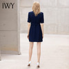 IWY/藏青色夏季短袖西装连衣裙女名媛气质时尚职业套装售楼部商务正装 商品缩略图3