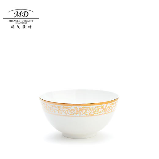 【玛戈隆特】B7F 10人骨瓷餐具套装碗碟套装 欧式轻奢家用碗盘碟 礼盒礼品包装 66头黄金瀚宫 商品图4