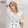 IWY/IWY夏季短袖职业西装套装时尚干练双排扣气质修身白色商务工作服 商品缩略图4