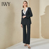 IWY/黑色撞色领职业套装阔腿裤女名媛气质西装面试正装酒店经理工作服 商品缩略图2