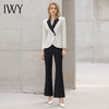 【新品预售】IWY/高级黑白拼接职业套装女西装职业装气质艺考播音正装阔腿裤西服OL 商品缩略图0