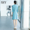 IWY/气质名媛收腰显瘦高端职业连衣裙女蓝色西装套裙时尚七分袖百褶裙Q656 商品缩略图3