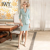 IWY/高级感职业套裙女浅绿色夏七分袖西服正装西装半裙前台接待工作服 商品缩略图0