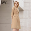 IWY/卡其色七分袖主持正装连衣裙女夏季高端美容院工作服气质名媛裙子 商品缩略图4