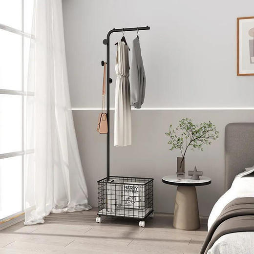 网红ins风轻奢衣架落地立式小型卧室晾衣服挂衣架家用简易衣帽架 商品图5