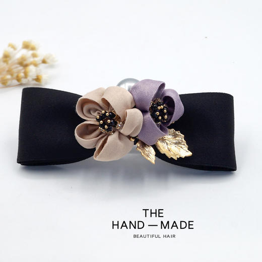 韩版职业头花盘发刺绣发夹头饰 商品图5