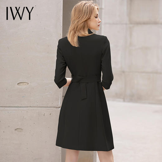 IWY/夏季薄款七分袖西装连衣裙气质显瘦售楼部工装女商务绑带职业套裙 商品图3