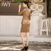 IWY/卡其色酒店经理工作服女夏双排扣气质高端英伦风职业装西装套装裙 商品缩略图3