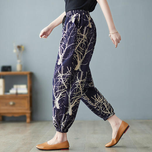 GYH 8353宽松大码复古哈伦裤休闲棉麻九分裤萝卜裤 商品图5