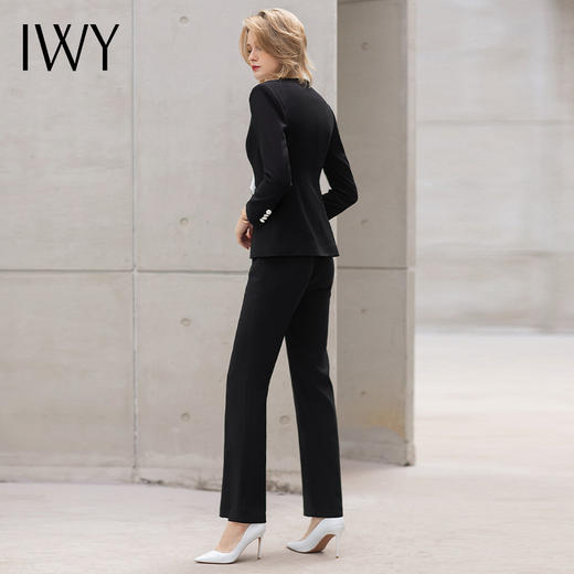 【新品预售】IWY/黑色阔腿裤西装套装女新款高端名媛气质总裁商务工作服职业装正装 商品图3