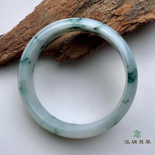 派瑞翡翠 翡翠手镯 糯种 飘花 商品图0
