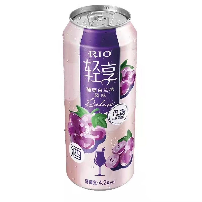锐澳rio鸡尾酒葡萄白兰地风味500ml12罐