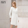 IWY/长袖职业装白色连衣裙女时尚气质修身高腰正装西装半裙通勤工作服 商品缩略图4