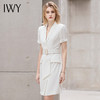 IWY/绑带白色短袖连衣裙女士新款气质时尚正装工作服修身洋气职业套裙 商品缩略图2