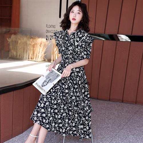 显瘦减龄，高品质花色大裙摆韩版时尚时髦连衣裙HR-CLYZ2269 商品图3
