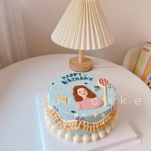 羽毛球女生手绘蛋糕-低糖处理无添加 商品图0