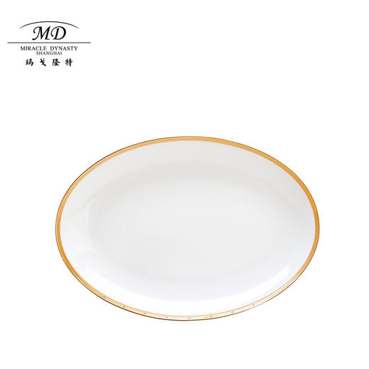 【玛戈隆特】B7F 10人骨瓷餐具套装碗碟套装 欧式轻奢家用碗盘碟 礼盒礼品包装 66头黄金瀚宫 商品图2