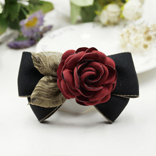 布艺韩国唯美，时尚蝴蝶结花朵发夹发饰 商品图5
