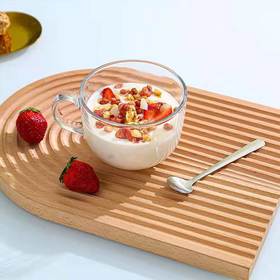 透明早餐杯2只 渐变冰川杯6只 可装热水沸水