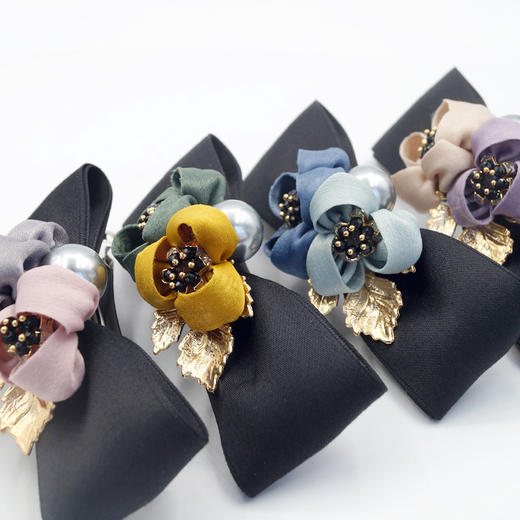 韩版职业头花盘发刺绣发夹头饰 商品图2