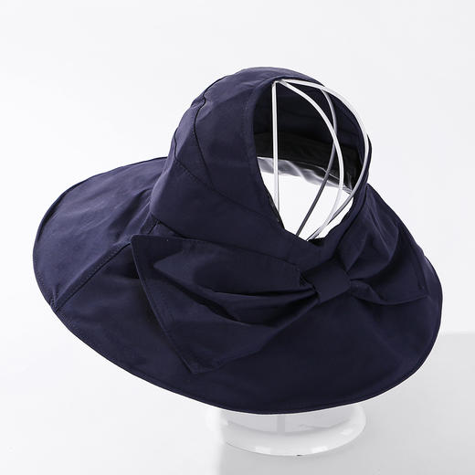 专业防晒黑胶大沿空顶帽百搭蝴蝶结遮阳帽太阳帽JC-9733 商品图4