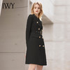 IWY/黑色正装连衣裙高级感长袖职业套装裙气质正式场合职业装女西装裙 商品缩略图4