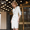 IWY/薄款七分袖白色西装连衣裙女高级感美容院工作服名媛主持职业套裙 商品缩略图2