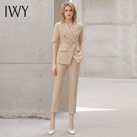 IWY/高端酒店经理工作套装气质时尚商务短袖西服面试正装售楼处工作服