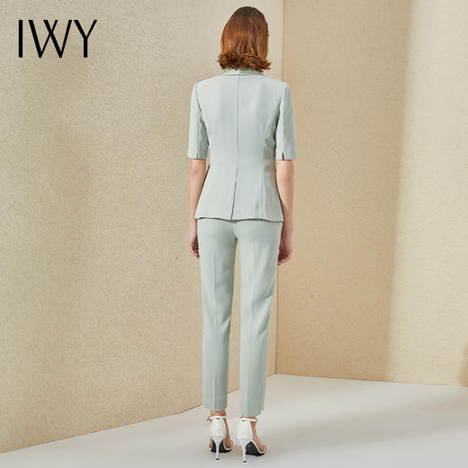 IWY/浅绿色短袖西装套装女薄款2022年夏季女神范职业装气质外套工作服 商品图3