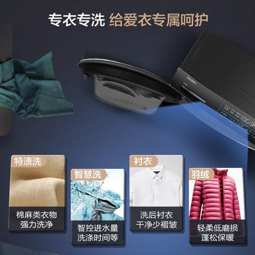 海尔滚筒洗衣机全自动10公斤直驱变频大容量 家用薄紫外线杀菌智能投放+双喷淋 10公斤直驱变频薄G100168BD14LSU1 商品图5