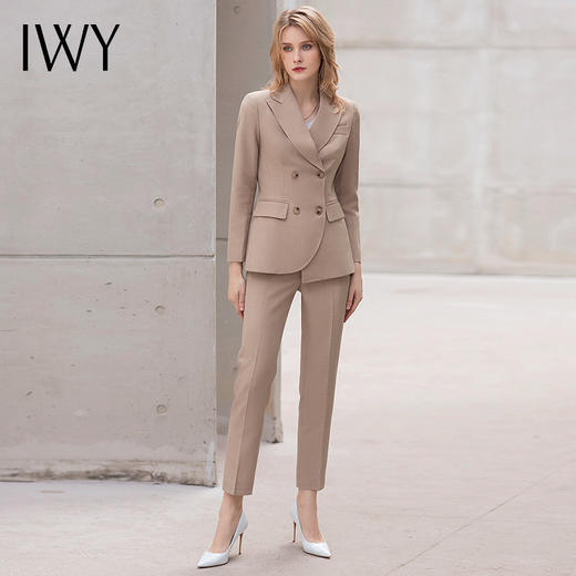 IWY/卡其色气质女神范套装女职业西装套装高端职场正装经理工作服 商品图4