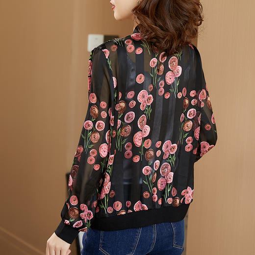 KQL  A56N610雪纺防晒衣外套时尚印花开衫棒球服 商品图1