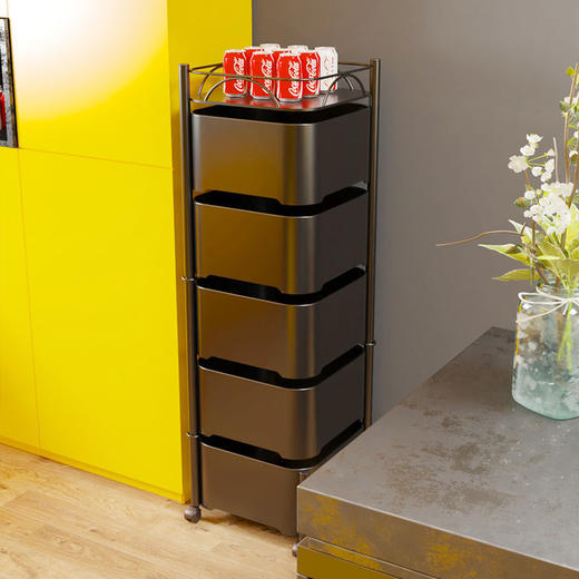 可旋转抽屉推车置物架蔬菜水果蓝厨房客厅收纳架储物 商品图5