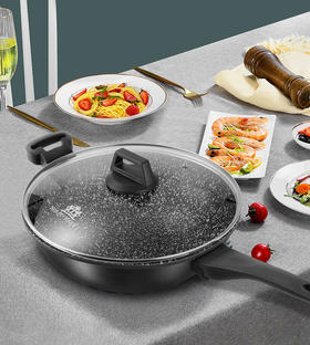 velosan麦饭石炒锅不粘锅家用炒菜无烟电磁灶煤气灶适用石锅专用