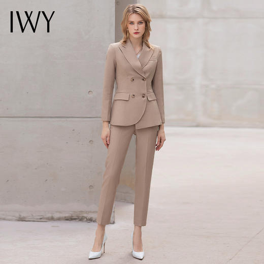 IWY/卡其色气质女神范套装女职业西装套装高端职场正装经理工作服 商品图0