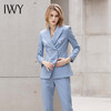 IWY/高端长袖西服职业装气质女神范蓝色双排扣西装套装女商务总裁正装 C12101+P12101 商品缩略图4