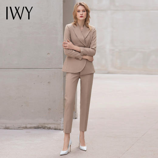 IWY/卡其色气质女神范套装女职业西装套装高端职场正装经理工作服 商品图2