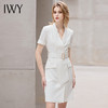 IWY/绑带白色短袖连衣裙女士新款气质时尚正装工作服修身洋气职业套裙 商品缩略图1