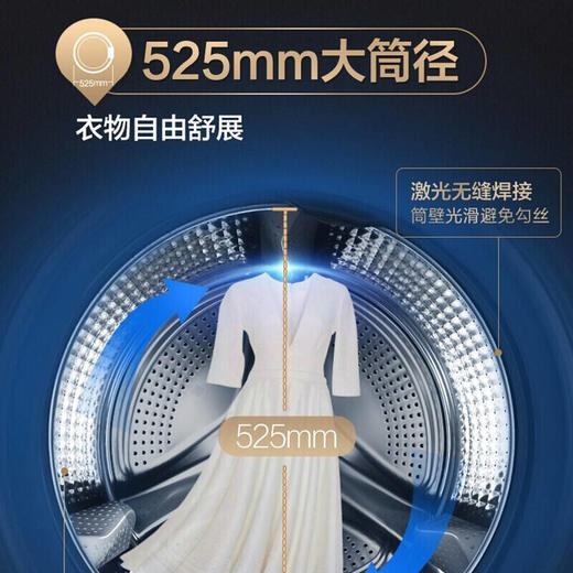 海尔滚筒洗衣机全自动10公斤直驱变频大容量 家用薄紫外线杀菌智能投放+双喷淋 10公斤直驱变频薄G100168BD14LSU1 商品图3