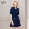 IWY/藏青色夏季短袖西装连衣裙女名媛气质时尚职业套装售楼部商务正装 商品缩略图4