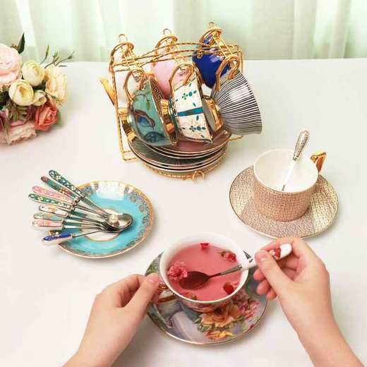 欧式小奢华骨瓷咖啡杯套装家用创意陶瓷杯碟整套英式下午茶具ins 商品图1