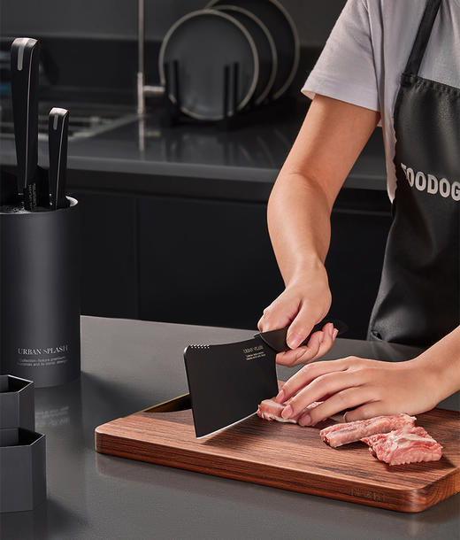 velosan黑刃刀具套装组合家用全套厨房菜刀切菜刀水果刀不锈钢 商品图1