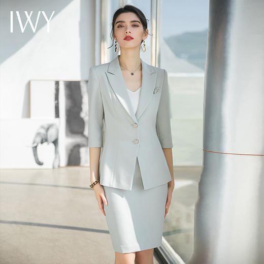 IWY/气质韩版职业半裙女神范套装春秋名媛西装套裙高端美容院工作服OL 商品图4