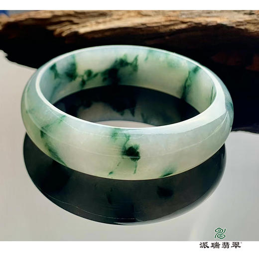 派瑞翡翠 翡翠手镯 糯种 飘蓝花 商品图4